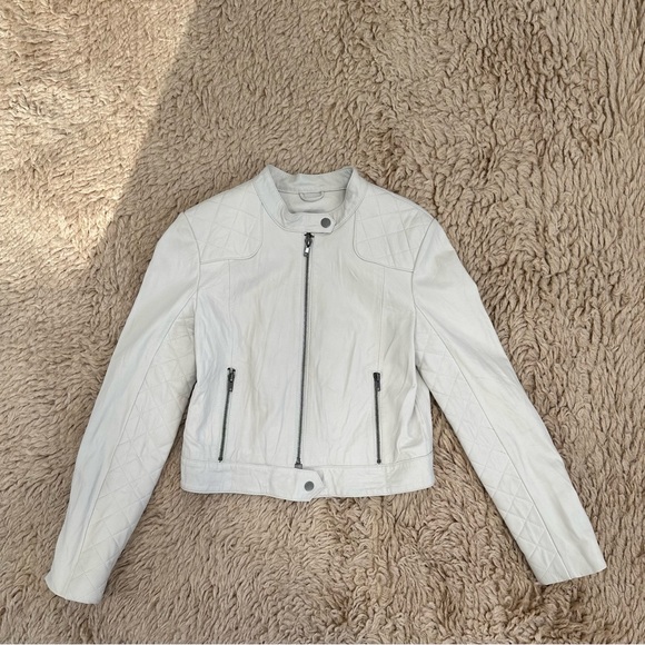 Burning Torch Leather Speedster Moto Jacket, White, XS - Picture 1 of 6